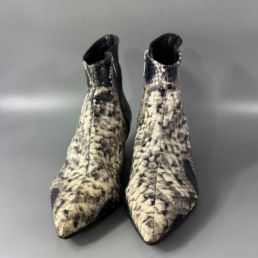 Ma&Lo Python + Snake Skin Pointed-Toe Ankle Boots… - image 3